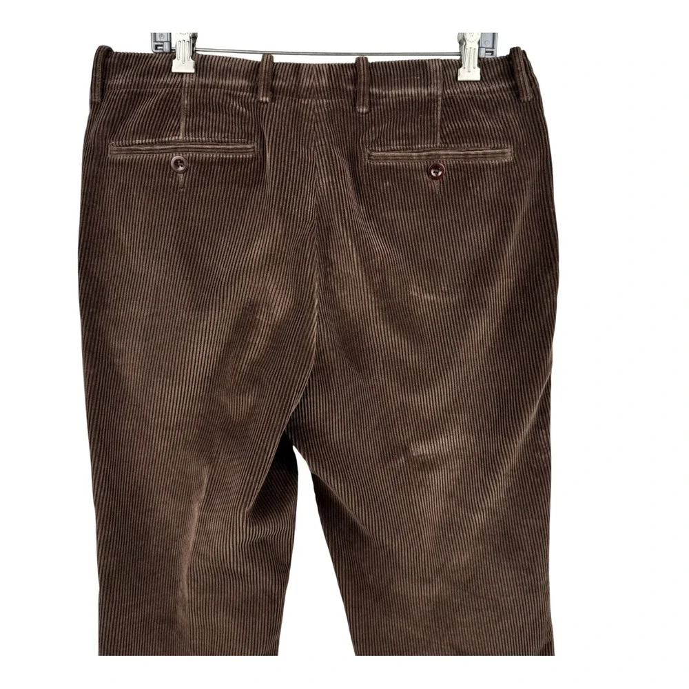 J. Crew Pants Vintage Corduroy‎ Brown Mens 33W 30L Relaxed Fit Cotton Flat Front